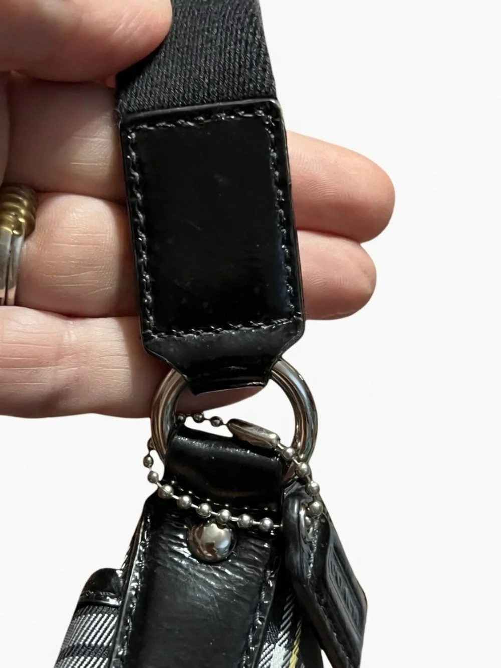 Coach Black and Red Plaid Tartan Signature Crossbody